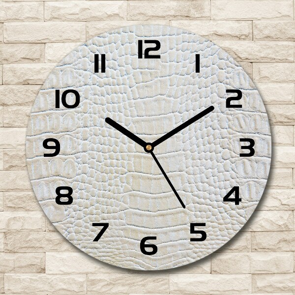 Zegar szklany na ścianę Skóra krokodyla