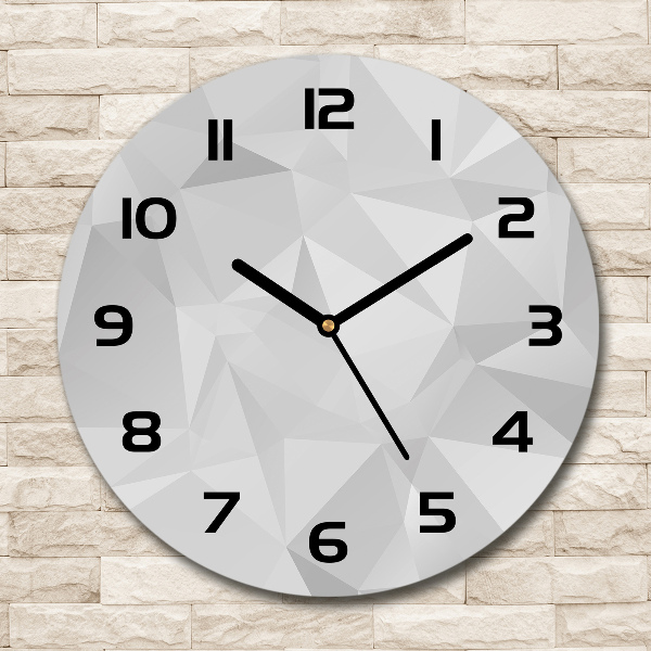 Ronde glas klok Abstracte driehoeken