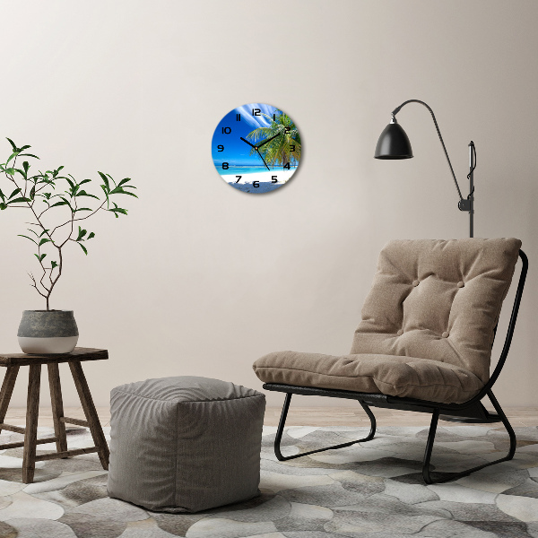 Ronde glazen klok Tropisch strand