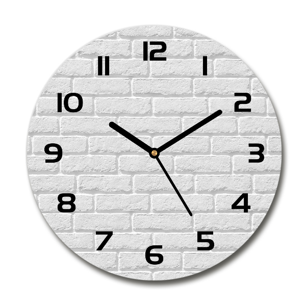 Ronde glazen klok Bakstenen muur