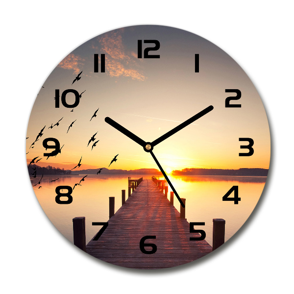 Ronde glas klok Zonsondergang
