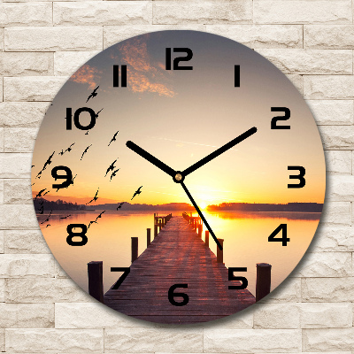 Ronde glas klok Zonsondergang