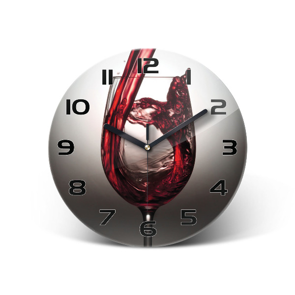Ronde glas klok Rode wijn