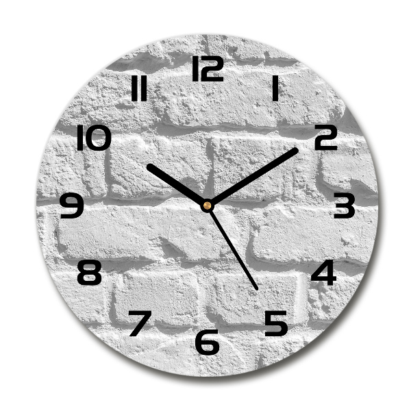 Ronde glazen klok Bakstenen muur