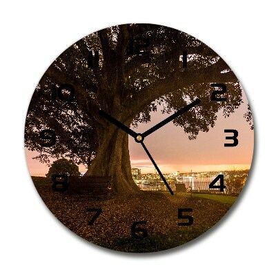 Zegar szklany na ścianę Stare drzewo
