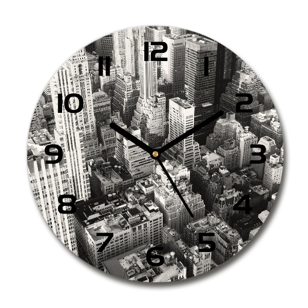 Ronde glas klok New York vanuit vogelperspectief