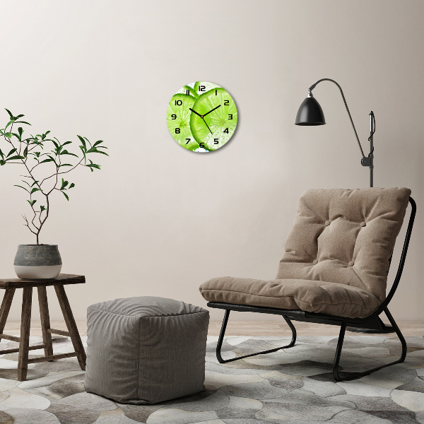 Ronde glazen wandklok Limes onder water