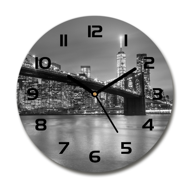 Ronde glas klok New York 's nachts