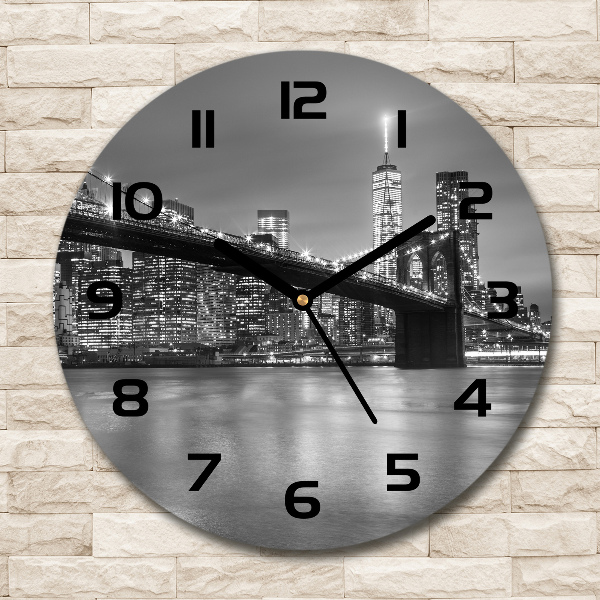 Ronde glas klok New York 's nachts