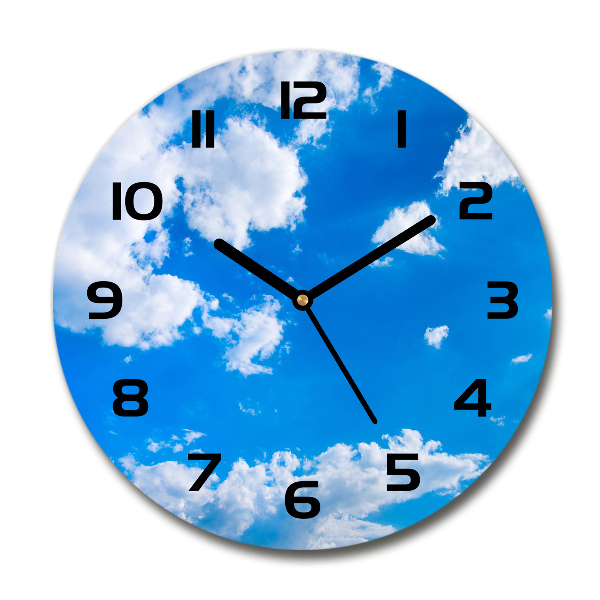 Ronde glazen klok Wolken aan de hemel