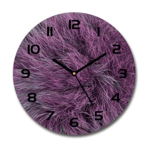 Ronde glazen klok Roze bont