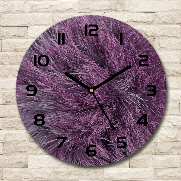 Ronde glazen klok Roze bont