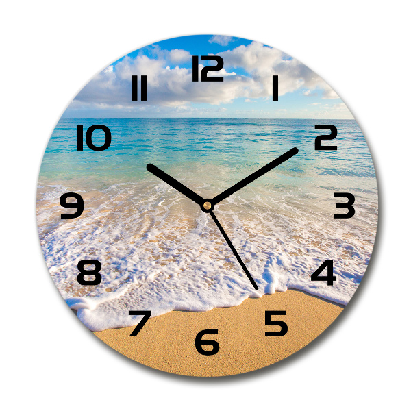 Ronde glazen klok Hawaiiaans strand