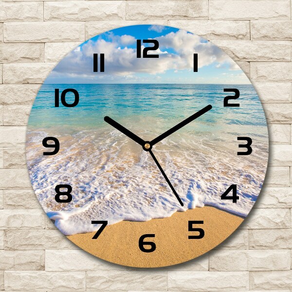 Ronde glazen klok Hawaiiaans strand