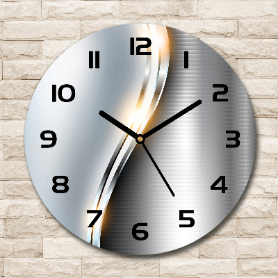 Zegar szklany okrągły Metalowa abstrakcja