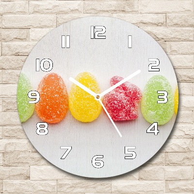 Ronde glazen klok Kleurrijke jellybeans