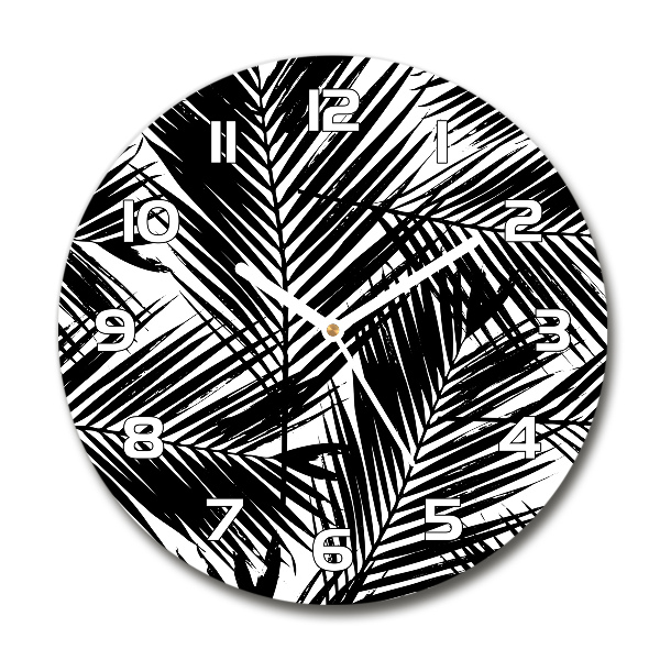 Ronde glas klok Palmbladeren