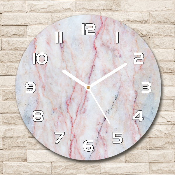 Ronde glas klok Marmer