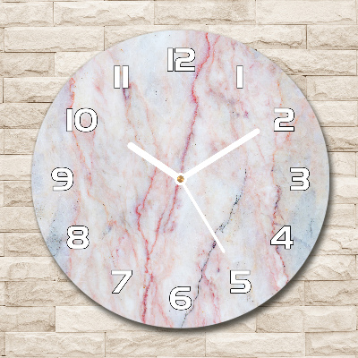 Ronde glas klok Marmer