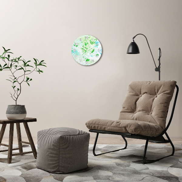 Ronde glazen wandklok Abstracte achtergrond