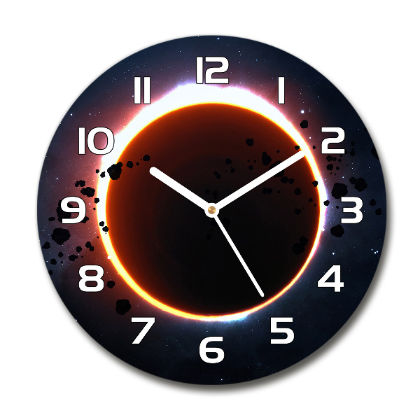 Ronde glazen klok zonsverduistering