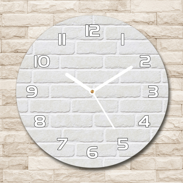 Ronde glas klok Bakstenen muur
