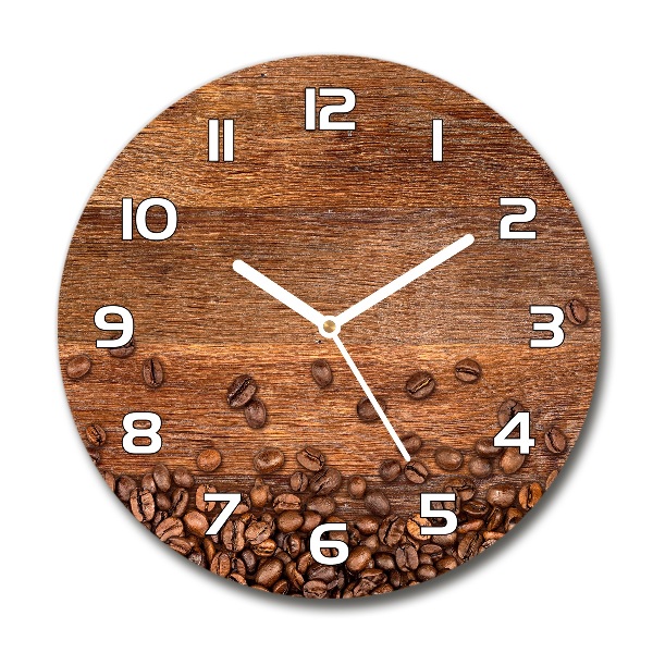 Ronde glas klok Koffiebonen