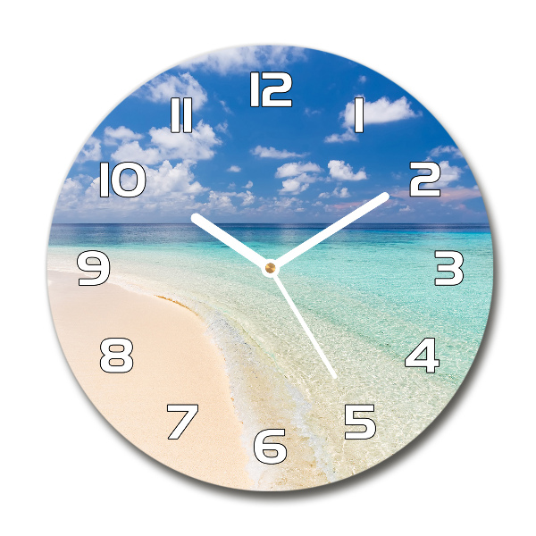 Ronde glas klok Strand op de Malediven