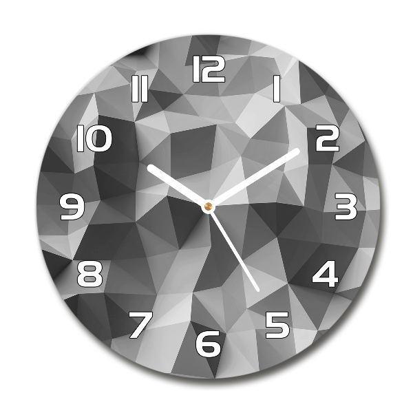 Ronde glazen wandklok Abstracte driehoeken