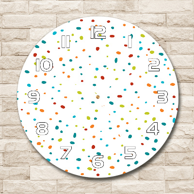 Zegar szklany okrągły Kolorowe kropki