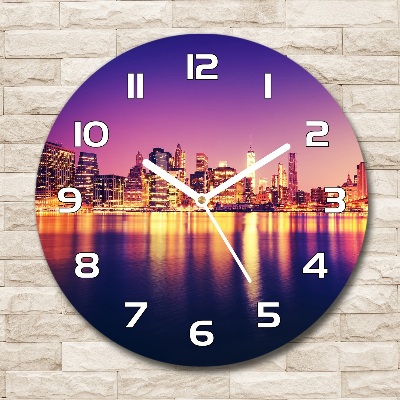 Ronde glazen wandklok Manhattan, New York