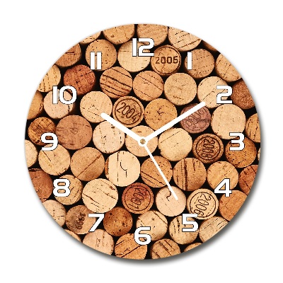 Zegar szklany okrągły Korki z wina