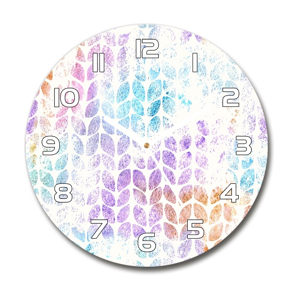 Ronde glas klok Kleurrijke bladeren