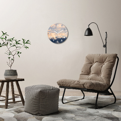 Ronde glazen klok Wolken aan de hemel