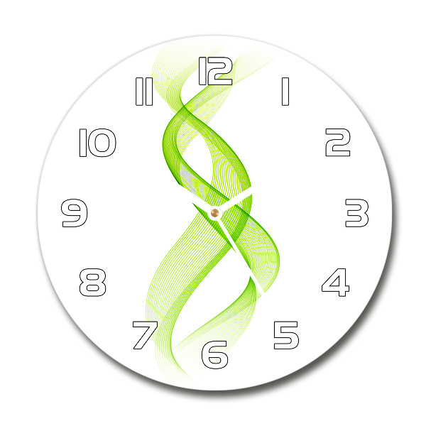 Ronde glazen wandklok Kleurrijke golven