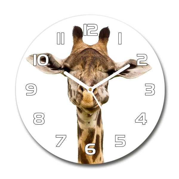 Ronde glazen klok Giraffe