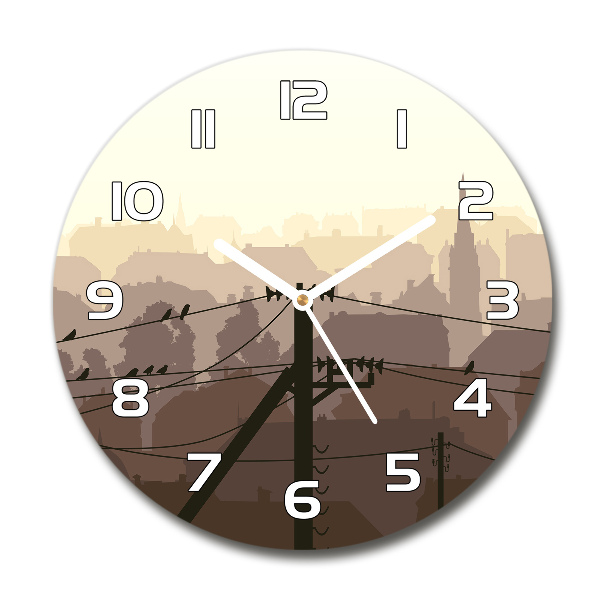 Ronde glazen klok Stroomleiding van de stad