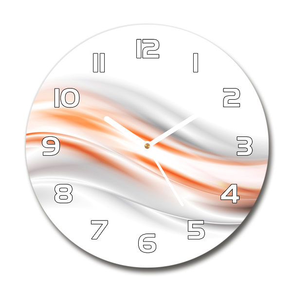 Ronde glazen wandklok Abstracte golven
