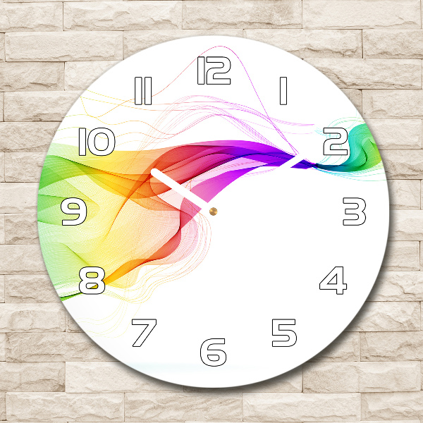 Ronde glas klok Kleurrijke abstractie