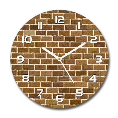 Ronde glazen klok Bakstenen muur
