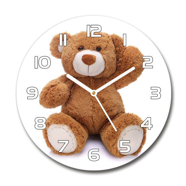 Ronde glazen klok Teddybeer