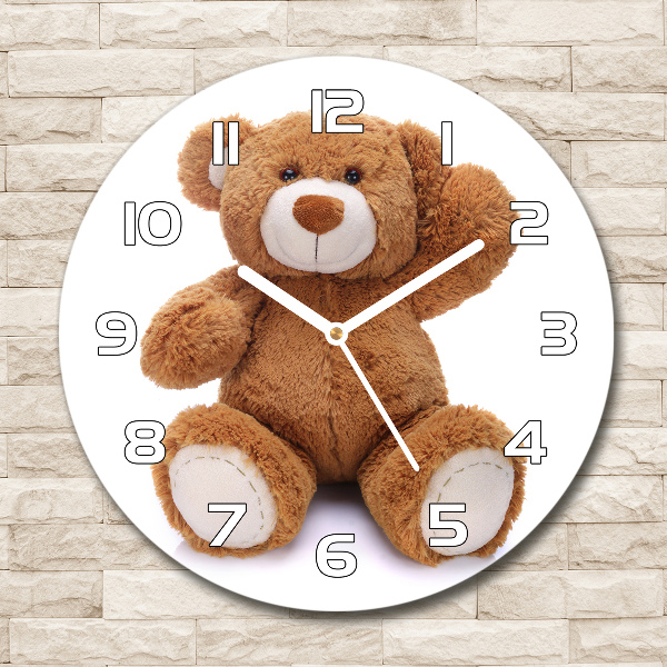 Ronde glazen klok Teddybeer