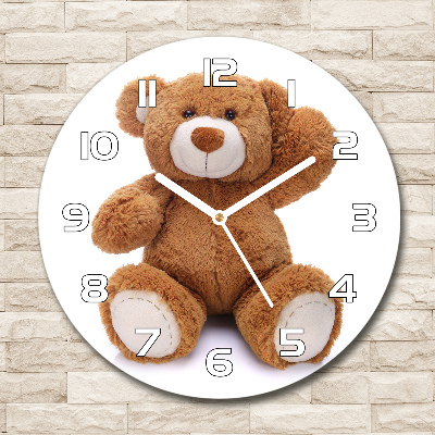Ronde glazen klok Teddybeer
