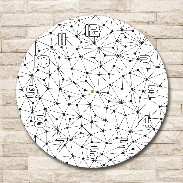 Ronde glazen klok Lijnen en cirkels