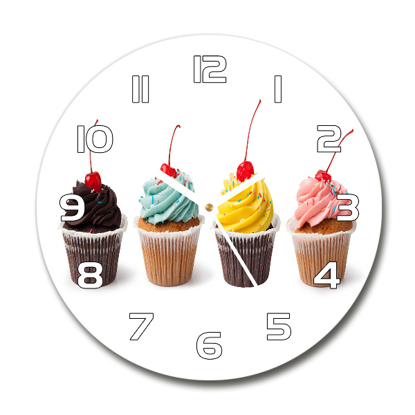 Ronde glas klok Cupcakes
