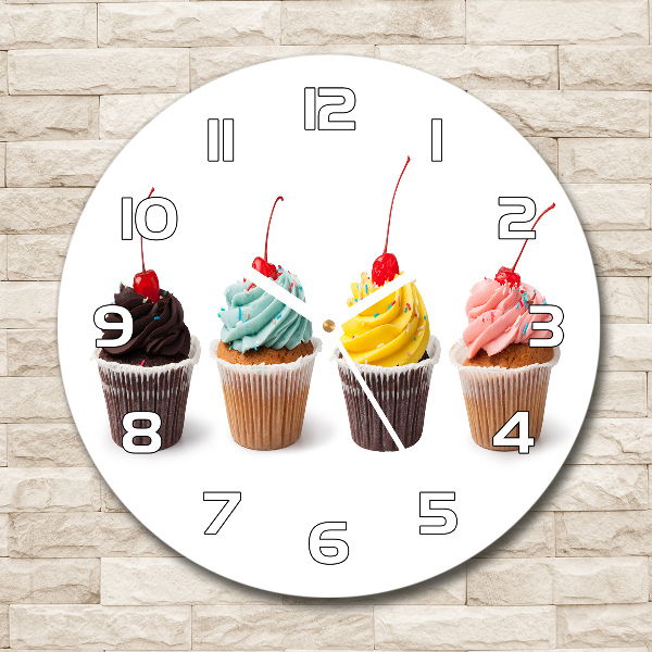 Ronde glas klok Cupcakes