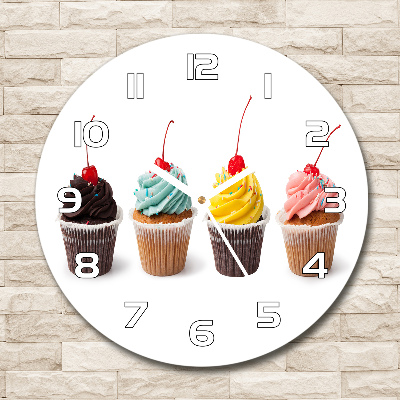 Ronde glas klok Cupcakes