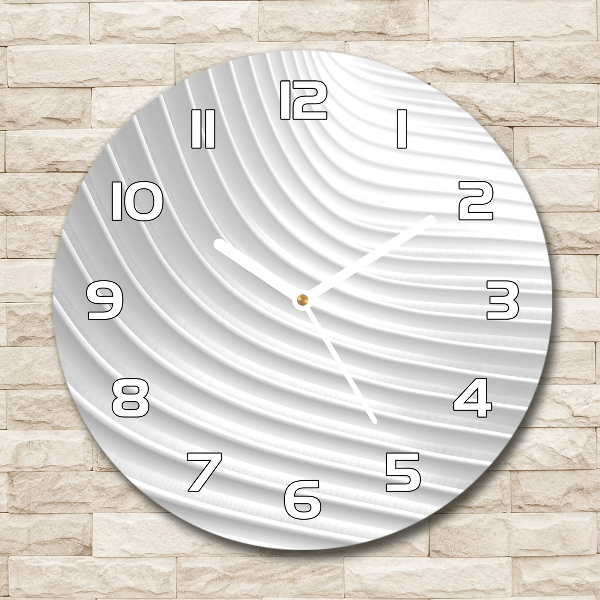 Ronde glazen klok Abstracte lijnen