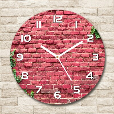 Ronde glas klok Bakstenen muur