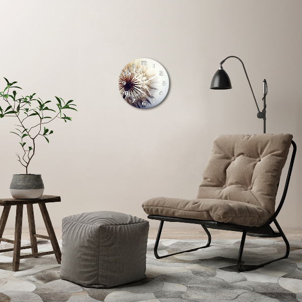 Ronde glas klok Paardebloem